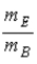 A ball of mass m<sub>B</sub> is released from rest and acquires velocity of magnitude v<sub>B</sub> before hitting the ground.The ratio of the magnitude of the momentum the Earth acquires to the magnitude of the momentum the ball acquires is A) 0. B)    . C)    . D) 1 E)    . 