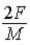 A force   Is applied to a cylindrical roll of paper of radius R and mass M by pulling on the paper as shown.The acceleration of the center of mass of the roll of paper (when it rolls without slipping) is   A)    . B)    . C)    . D)    . E)    . 