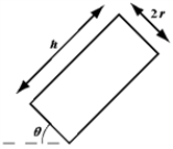 One of the curators at the art museum is tilting a large cylinder backward.At what angle θ will the cylinder of height h and radius r be in unstable equilibrium?   A)    . B)    . C)    . D)    . E)    . 