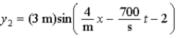 <strong>Two harmonic waves are described by     What is the amplitude of the resultant wave?</strong> A)8.0 m B)4.3 m C)6.0 m D)3.2 m E)3.0 m <div style=padding-top: 35px> 