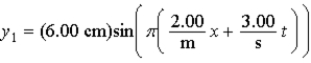 <strong>Two harmonic waves are described by     What is the magnitude of the displacement (in cm)of this wave at x = 3 cm and t = 5 sec?</strong> A)12.0 B)3.00 C)6.00 D)2.25 E)0 <div style=padding-top: 35px> 