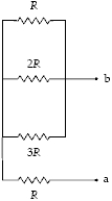 What is the equivalent resistance between points a and b when R = 13 Ω?   A) 29 Ω B) 23 Ω C) 26 Ω D) 20 Ω E) 4.6 Ω 