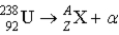 What value of Z (atomic number) and A (mass number) result in the following alpha decay?   A) Z = 92;A = 238 B) Z = 91;A = 238 C) Z = 90;A = 234 D) Z = 93;A = 238 E) Z = 88;A = 236 