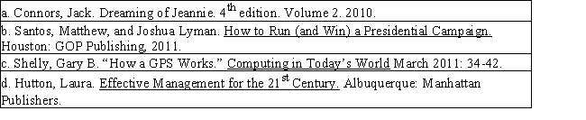 Case 2-1 Your friend Riley knows that you have a lot of experience with proofreading works cited pages from your time as a graduate student and now as a professional researcher. Riley brings to you the research paper on which she is currently working. Which of the following is a correct and complete citation for a book?  <div style=padding-top: 35px> 