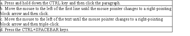 Case 2-2 A new colleague of yours has been eyeing your computer skills with envy, as you seem to know all of the shortcuts. He wants to know what your secret is. Which of the following allows you to remove character formatting?  <div style=padding-top: 35px> 