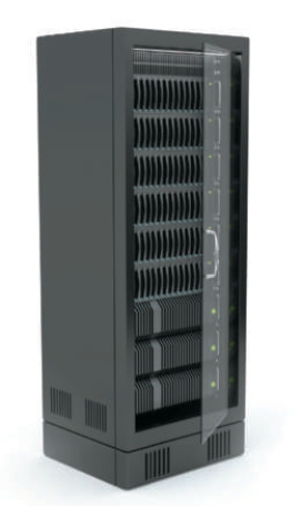 Larger corporate, government, and Internet applications may use powerful, expensive servers (an example of which is shown in the accompanying figure) to support their daily operation.