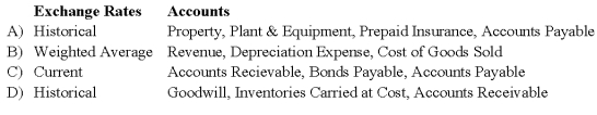 Prepare a schedule providing a proof of the translation adjustment using the information provided below.   