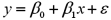 Consider the following simple linear regression model:   .The random error term is: A) y B) x C) ε D) β<sub>0</sub>
