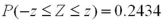 Find the value of z for which the standard normal random variable Z satisfies the following: A)   b.   c.   d.   