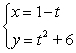 For the given parametric equations, find a corresponding x-y equation for the curve.   A)    B)    C)    D)   