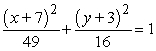 Find the vertices, foci, and directrices of the given ellipse.   A)  vertices   ; foci (0, -3) , (-14, -3) ; directrices   B)  vertices   ; foci (0, -3) , (-14, -3) ; directrices   C)  vertices (0, -3) , (-14, -3) ; foci   ; directrices   D)  vertices (0, -3) , (-14, -3) ; foci   ; directrices  