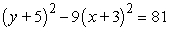 Find the vertices, foci, and directrices of the given hyperbola.   A)  vertices (-3, -14) , (-3, 4) ; foci   , directrices   B)  vertices (-12, -5) , (6, -5) ; foci   , directrices   C)  vertices (-3, -14) , (-3, 4) ; foci   , directrices   D)  vertices (-12, -5) , (6, -5) ; foci   , directrices  