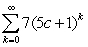 Determine all values of c such that the series converges.   A)    any real number B)  c in the interval   C)  c in the interval   D)  c in the interval  