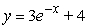 Find the solution of the differential equation, y' = -y, satisfying the initial condition, y(4)  = 3. A)    B)    C)    D)   