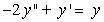 Write the following second-order equation as a system of first-order equations.  