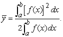 The location   of the center of gravity (balance point) of a flat plate bounded by   and the   -axis is given by   and   For the isosceles triangle bounded below by the   -axis and above by the function   (for   ), use symmetry to argue that   and   . Compute   .