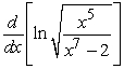 Evaluate the derivative using properties of logarithms where needed.   A)    B)    C)    D)   