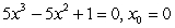 Explain why Newton's method fails for the following equation with the specified initial guess.   A)  Using   we see that f is not differentiable at   B)  Using   we obtain   . C)  Using   we obtain   which will give   D)  Using   we see that f does not have any real roots.