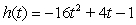 The height of an object at time t is given by   . Determine the object's velocity at t = 2. A)  60 B)  -59 C)  -60 D)  -28