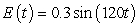 A series circuit has a 0.1 henry inductor, a 320 ohm resistor, and a 0.000006 farad capacitor. There is an initial charge of 0.000003 coulombs, there is no initial current, and there is an applied voltage which is described as   . Identify the steady-state solution to the differential equation. A)    B)    C)    D)   
