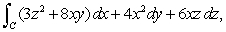 Find a potential function and evaluate the integral   where C runs from   to  