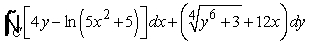 Use Green's Theorem to evaluate   where C is curve bounded by   and   A)    B)  32 C)    D)  0
