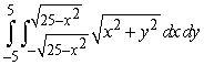 Evaluate   by converting to polar coordinates. A)    B)    C)    D)   