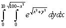 Evaluate the iterated integral by converting to polar coordinates.   A)    B)    C)    D)   