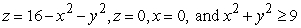 Compute the volume of the solid bounded by the given surfaces.   A)    B)    C)    D)   