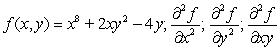 Find the indicated partial derivatives.  
