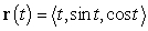 Match the vector-valued function with its graph.   A)    B)    C)    D)   
