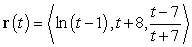Determine all values of t at which the given vector-valued function is continuous.   A)    B)    C)    D)  all real numbers