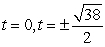 <strong>Find t such that and are perpendicular. </strong> A) B) t = 0 C) D) The vectors and are not perpendicular for any value of t.