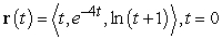 Find the tangential and normal components of acceleration for the given position function at the indicated point.   A)    B)    C)    D)   