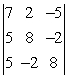 Compute the given determinant.   A)  -570 B)  26 C)  570 D)  -26