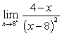 Determine the limit.   Answer with a number,   ,   or that the limit does not exist. A)  0 B)    C)    D)    E)  The limit does not exist.