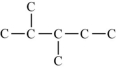 This is the carbon skeleton for one of the isomers of heptane,C<sub>7</sub>H<sub>16</sub>,with the hydrogen atoms omitted.Which structure is not an isomer of the structure shown?   A)    B)    C)    D)   