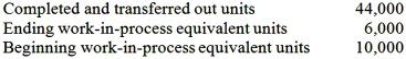 The following table was taken from Firm X's Production Cost Report:   What is the number of weighted-average equivalent units? A) 40,000. B) 50,000. C) 48,000. D) 38,000.