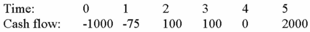 Compute the IRR for Project X and note whether the firm should accept or reject the project with the cash flows shown below if the appropriate cost of capital is 9 percent.   A)  9%, accept B)  9%, reject C)  16.61%, accept D)  16.61%, reject