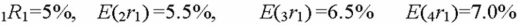 Unbiased Expectations Theory Suppose that the current one-year rate (one-year spot rate)  and expected one-year T-bill rates over the following three years (i.e., years 2, 3, and 4, respectively)  are as follows:   Using the unbiased expectations theory, what is the current (long-term)  rate for four-year-maturity Treasury securities? A)  6.00% B)  6.33% C)  6.75% D)  7.00%
