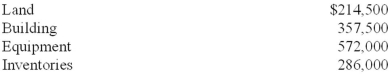 Watson Company purchased assets of Holmes Ltd. at auction for $1,300,000. An independent appraisal of the fair value of the assets acquired is listed below:   Required: Prepare the journal entry to record the purchase of the assets.