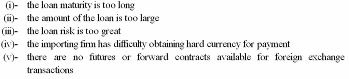 <strong>Export-Import Bank (Eximbank)is an independent agency of the United States government that facilitates and finances U.S.export trade.Eximbank's purpose is to provide financing in situations where private financial institutions are unable or unwilling to because of which of the following reasons:  </strong> A)(i) and (ii) B)(i), (ii), and (iii) C)(i), (ii), (iii), and (iv) D)(i), (ii), (iii), (iv), and (v) <div style=padding-top: 35px> 