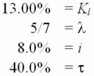 Solve for the weighted average cost of capital:   A) 8.67% B) 8.00% C) 7.60% D) 7.33% E) 7.14%