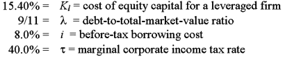 Solve for the weighted average cost of capital:   A) 7.00% B) 6.89% C) 6.73% D) 6.67% E) 6.57%