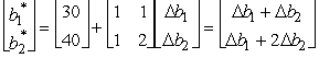 (a)If b<sub>1</sub> or b<sub>2</sub> is changed,then .So both b<sub>1</sub> and b<sub>2</sub> are sensitive parameters.If c<sub>1</sub> changes,then the coefficient of x<sub>1</sub> in Eq.(0)of the final tableau becomes ,so the current optimal solution remains optimal as long as \Delta c<sub>1</sub> ≤ 8.Since small changes in c<sub>1</sub> will not affect the optimal solution,it is not a sensitive parameter.If either c<sub>2</sub> or c<sub>3</sub> changes,then the coefficient of x<sub>2</sub> and x<sub>3</sub> in Eq.(0)of the final tableau becomes 0 - and 0 - .Therefore,since x<sub>2</sub> and x<sub>3</sub> are basic variables,any change in or will require using elementary row operations to restore a value of 0 in the corresponding coefficient in the final tableau.However,since the coefficients of the nonbasic variables in Eq.(0)of the final tableau are rather large,a small change in either or will not cause any of these coefficients of the nonbasic variables to become negative,so the current optimal solution would remain optimal.Consequently, and are not sensitive parameters.If a<sub>11</sub> or a<sub>21</sub> changes,it will only affect , ,and .The optimal solution will change only if the new value of is negative.However,since the original value of is such a large positive number (8),rather large changes in a<sub>11</sub> or a<sub>21</sub> would be needed to drive the value of negative.So small changes will not affect the optimal solution.Hence,a<sub>11</sub> and a<sub>21</sub> are not sensitive parameters.Since x<sub>2</sub> and x<sub>3</sub> are basic variables,changes in a<sub>12</sub>,a<sub>13</sub>,a<sub>22</sub>,and a<sub>23</sub> will require elementary row operations to restore proper form from Gaussian elimination.In the process,the entire row 1 and/or row 2,including the right-hand sides,will change.Therefore,the optimal solution will change.So these parameters are sensitive.(b)We have seen in part (a)that changes in c<sub>1</sub> only affect the value of (the coefficient of x<sub>1</sub> in Eq.(0)in the final tableau).If c<sub>1</sub> = 3 changes to = 3 + \Delta c<sub>1</sub>,then = 8 changes to = 8 - \Delta c<sub>1</sub>.The current optimal solution remains optimal as long as = 8 - \Delta <sub></sub> ≥ 0,so \Delta c<sub>1</sub> ≤ 8,so = 3 + \Delta c<sub>1</sub> ≤ 11.Therefore,the allowable range to stay optimal for c<sub>1</sub> is c<sub>1</sub> \le 11.For changes in c<sub>2</sub>,we noted in part (a)that the fact that x<sub>2</sub> is a basic variable requires using elementary row operations to restore proper form from Gaussian elimination.In particular,if c<sub>2</sub> changes by \Delta c<sub>2</sub>,then \Delta c<sub>2</sub>*Row 2 needs to be added to Row 0 to obtain the new Row 0 in proper form.Therefore,the current optimal solution remains optimal (although the objective function value may change)if Row 0 + \Delta c<sub>2</sub> * Row 2 \ge 0.This is equivalent to Since c<sub>2</sub> = 1 + \Delta c<sub>2</sub>, the allowable range to stay optimal for c<sub>2</sub> is c<sub>2</sub> \ge -3/5.For changes in c<sub>3</sub>,since x<sub>3</sub> also is a basic variable,the same reasoning as for changes in c<sub>2</sub> implies that the current optimal solution remains optimal (although the objective function value may change)if Row 0 + \Delta c<sub>3</sub> * Row 1 \ge 0.This is equivalent to Since c<sub>3</sub> = 2 + \Delta c<sub>3</sub>,the allowable range to stay optimal for c<sub>3</sub> is c<sub>3</sub> \ge -2/3. (c)Changes in the right-hand side only affect the final right-hand side b<sup>*</sup>.We require b<sup>*</sup> \ge 0.For b<sub>1</sub>,we need b* + S* or,equivalently, Since b<sub>1</sub> = 20 + \Delta b<sub>1</sub>, the allowable range for b<sub>1</sub> is b<sub>1</sub> \ge -10.For b<sub>2</sub>,we need b* + S* or,equivalently, Since b<sub>2</sub> = 10 + \Delta b<sub>2</sub>, the allowable range for b<sub>2</sub> is b<sub>2</sub> \ge -10.