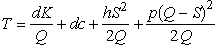 Consider the EOQ model with planned shortages,as presented in Sec.18.3 of the textbook.Suppose,however,that the constraint S/Q = 0.8 is added to the model,where Q is the order quantity and S is the inventory level just after a batch of Q units is added to inventory.Derive the expression for the optimal value of Q,using the result for this model that the total cost per unit time is   ,where d is the demand rate,K is the setup cost,c is the unit cost of ordering,h is the unit holding cost,and p is the unit shortage cost.