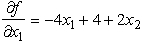 For convenience,we can convert from minimization to maximization by considering f(x)= -g(x).(Section 13.5 in the textbook also describes how the procedure can be adjusted to perform minimization directly.)Thus,the equivalent problem becomes Maximize f(x)= -2   -   + 4x<sub>1</sub> + 2x<sub>1</sub>x<sub>2</sub>.Taking the partial derivatives,we have   ,   .Since  \varepsilon  = 1,we will stop the gradient search procedure when the current trial solution yields   ≤ 1 for j = 1 and 2.Starting from (x<sub>1</sub>,x<sub>2</sub>)= (0,0),the gradient search procedure proceeds as summarized in the following table:   At the beginning of iteration 4,both partial derivatives (0 and 1)are ≤ 1,so the procedure stops with x<sub>1</sub> = 1.5 and x<sub>2</sub> = 1 as the desired approximation of an optimal solution (which happens to be x<sub>1</sub> = 2 and x<sub>2</sub> = 2).To elaborate further on how the above table was obtained,at iteration 1,   = f (4t,0)= -2(4t)<sup>2</sup> - 0<sup>2</sup> + 4(4t)+ 2(4t)(0)= -32t<sup>2</sup> + 16t.Because f (4t*,0)=   and   = -64t + 16 = 0,it follows that t* = 0.25.The calculations for iterations 2 and 3 follow the same pattern. 