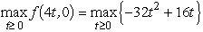  For convenience,we can convert from minimization to maximization by considering f(x)= -g(x).(Section 13.5 in the textbook also describes how the procedure can be adjusted to perform minimization directly.)Thus,the equivalent problem becomes Maximize f(x)= -2   -   + 4x<sub>1</sub> + 2x<sub>1</sub>x<sub>2</sub>.Taking the partial derivatives,we have   ,   .Since  \varepsilon  = 1,we will stop the gradient search procedure when the current trial solution yields   ≤ 1 for j = 1 and 2.Starting from (x<sub>1</sub>,x<sub>2</sub>)= (0,0),the gradient search procedure proceeds as summarized in the following table:   At the beginning of iteration 4,both partial derivatives (0 and 1)are ≤ 1,so the procedure stops with x<sub>1</sub> = 1.5 and x<sub>2</sub> = 1 as the desired approximation of an optimal solution (which happens to be x<sub>1</sub> = 2 and x<sub>2</sub> = 2).To elaborate further on how the above table was obtained,at iteration 1,   = f (4t,0)= -2(4t)<sup>2</sup> - 0<sup>2</sup> + 4(4t)+ 2(4t)(0)= -32t<sup>2</sup> + 16t.Because f (4t*,0)=   and   = -64t + 16 = 0,it follows that t* = 0.25.The calculations for iterations 2 and 3 follow the same pattern. 