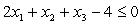  The KKT conditions are 1 a)   2 a)   1 b)   2 b)   1 c)   2 c)   3)   4)   5)x<sub>1 </sub> \ge 0,x<sub>2 </sub> \ge  0,x<sub>3 </sub> \ge  0,6)u  \ge  0.(a)Consider (x<sub>1 </sub>,x<sub>2</sub>,x<sub>3</sub><sub> </sub>)= (1,1,1).From 2a),we have u = 2.Note that all the KKT conditions now are satisfied,so (x<sub>1 </sub>,x<sub>2</sub>,x<sub>3</sub><sub> </sub>)= (1,1,1)can be optimal.(b)No.The objective function is not concave (since 2   is convex instead),so the KKT conditions are necessary but not sufficient for optimality. 