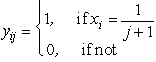 (a)We define the binary variable y<sub>ij</sub> as follows.Let for i = 1,2 and j = 1,2,3,4.For each i and j,calculate the contribution to the objective function associated with having y<sub>ij</sub> = 1 because x<sub>i</sub> = 1/(j+1),as shown in the following table. These numbers in the second and third columns then become the coefficients of the respective y<sub>ij</sub> in the objective function of the reformulated problem.The reformulated problem also requires some functional constraints on the y<sub>ij</sub>.In particular,for each i = 1,2,exactly one of the y<sub>i1</sub>,y<sub>i2</sub>,y<sub>i3</sub>,and y<sub>i4</sub> variables must be 1.Furthermore,because of the x<sub>1</sub> + x<sub>2</sub> ≤ 0.75 constraint,certain pairs of y<sub>ij</sub> variables (y<sub>11</sub> and y<sub>21</sub>,y<sub>11</sub> and y<sub>22</sub>,y<sub>12</sub> and y<sub>21</sub>)cannot both be 1.These observations lead to the following pure binary integer linear programming formulation.Maximize Z = (3/4)y<sub>11</sub> + (5/9)y<sub>12</sub> + (7/16)y<sub>12</sub> + (9/25)y<sub>14</sub> + (3/4)y<sub>11</sub> + (2/3)y<sub>22</sub> + (9/16)y<sub>23</sub> + (12/25)y<sub>24</sub>,subject to y<sub>11</sub> + y<sub>12</sub> + y<sub>12</sub> + y<sub>14 </sub> \le 1 y<sub>21</sub> + y<sub>22</sub> + y<sub>23</sub> + y<sub>24 </sub> \le 1 y<sub>11</sub> + y<sub>21 </sub><sub> </sub> \le 1 y<sub>11</sub> + y<sub>22 </sub> \le 1 y<sub>12</sub> + y<sub>21 </sub> \le 1 and y<sub>ij </sub>is binary,for i = 1,2 and j = 1,2,3,4. (b)(i)Use the following relaxation: Maximize Z = 2x<sub>1</sub> - 3 + 3x<sub>2</sub> - 3 ,subject to x<sub>1</sub> + x<sub>2 </sub> \le 3/4 and 1/5 \le x<sub>1</sub> \le 1/2 ,1/5 \le x<sub>2</sub> \le 1/2. (ii)The fathoming tests are the same as those stated in Sec.12.6 of the textbook.A subproblem is fathomed if Test 1: The upper bound on Z for the subproblem is ≤ Z for the incumbent,or Test 2: Its relaxation has no feasible solutions,or Test 3: The optimal solution for its relaxation satisfies the original constraint that each variable is restricted to the values: . (iii)To branch from a value for x<sub>j</sub><sup>*</sup> where 1/(m+1)< x<sub>j</sub><sup>*</sup> < 1/m for some m = 2,3,4,we use the following two alternative constraints for the two new subproblems: x<sub>j</sub> \le 1/(m+1)or x<sub>j</sub> \ge 1/m.